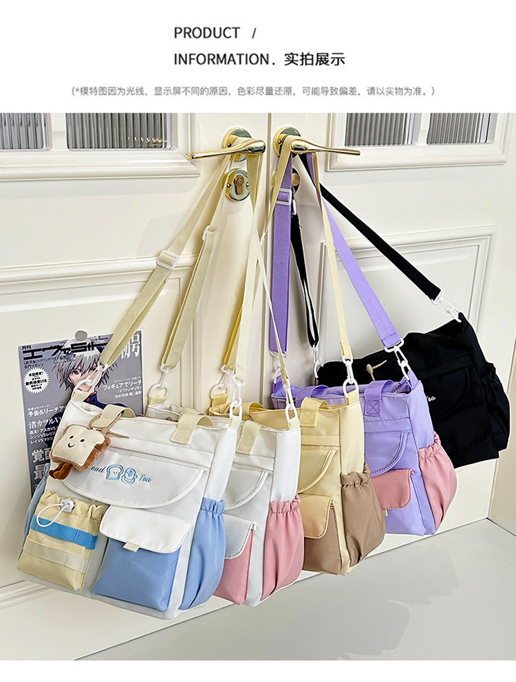 Korean Style Casual Shoulder Crossbody Bag for Girls Student Class Tutoring Tote Bag