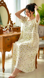 Cotton Semi Long Mexi Gown