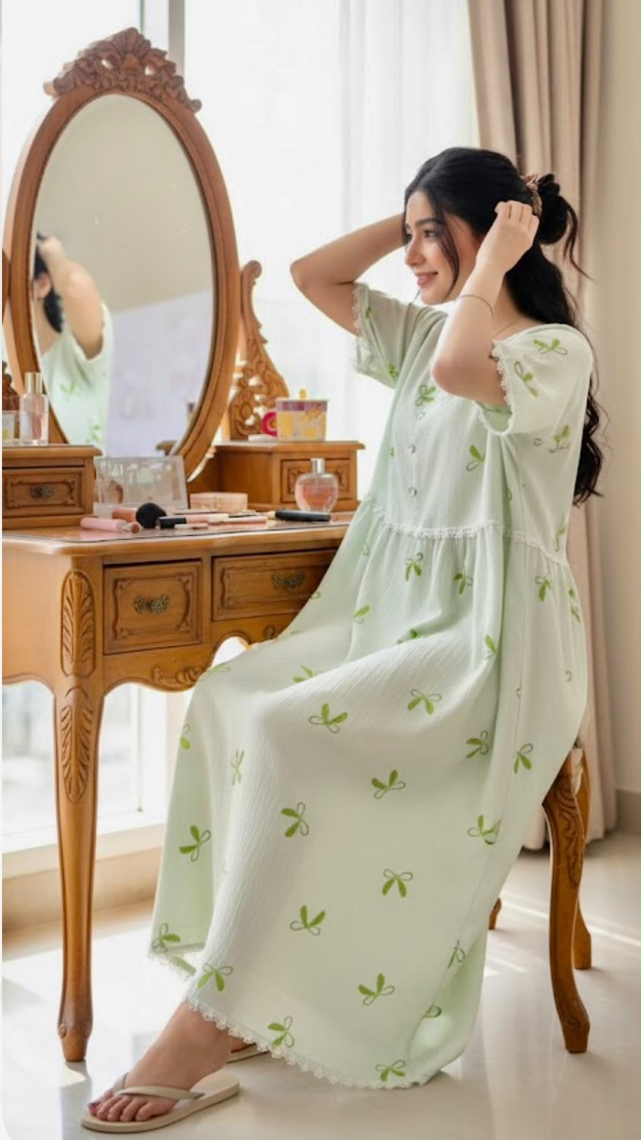 Cotton Semi Long Mexi Gown