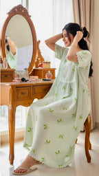 Cotton Semi Long Mexi Gown