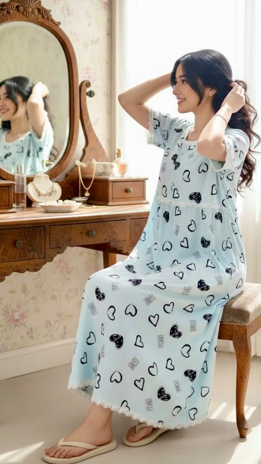 Cotton Semi Long Mexi Gown