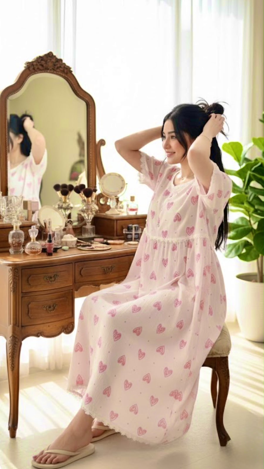 Cotton Semi Long Mexi Gown