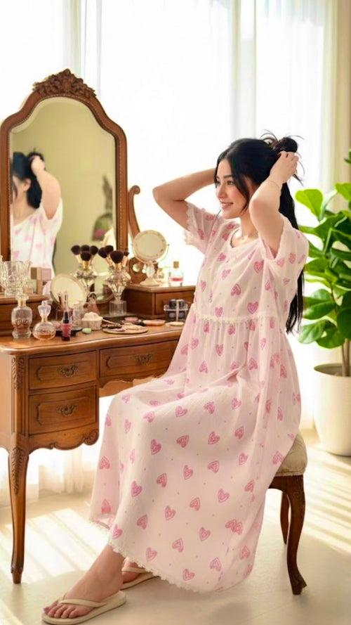 Cotton Semi Long Mexi Gown