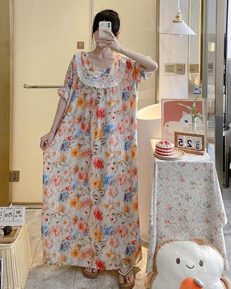 Long Printed Cotton Mexi