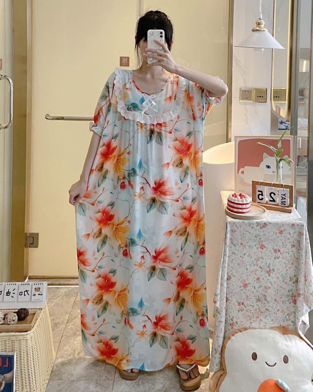 Long Printed Cotton Mexi