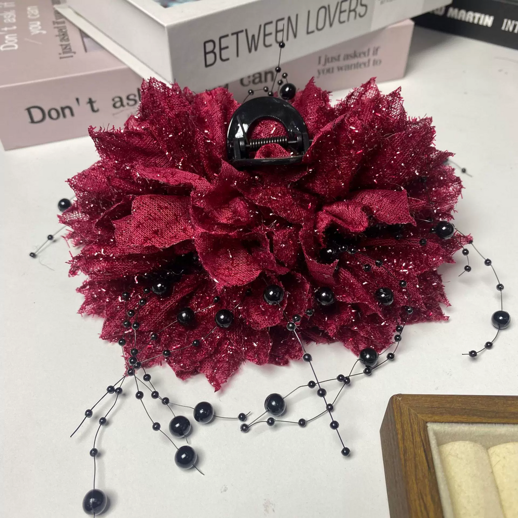Peony Flower Tassel Sequin Hair Clip for Women 2026