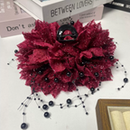 Peony Flower Tassel Sequin Hair Clip for Women 2026