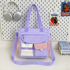 Korean Style Casual Shoulder Crossbody Bag for Girls Student Class Tutoring Tote Bag