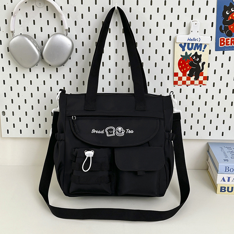 Korean Style Casual Shoulder Crossbody Bag for Girls Student Class Tutoring Tote Bag
