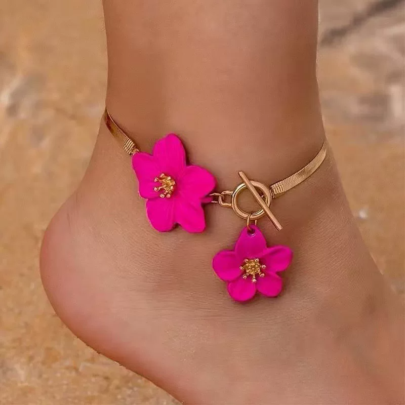 Colorful Flower Ankle Set